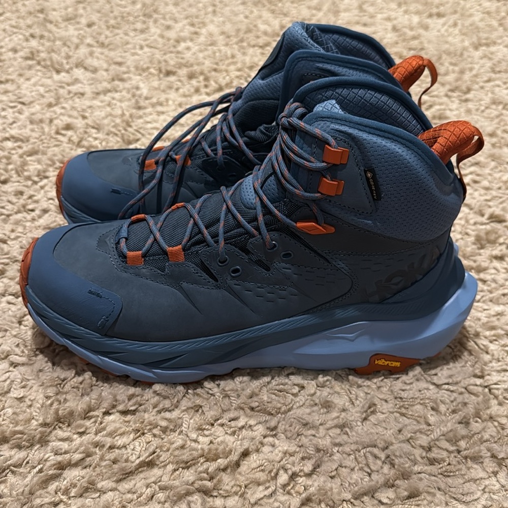 NIB Hoka One Men's Navy and Orange Boots M Kaha 2 GTX Hiking Shoes - Picture 3 of 7